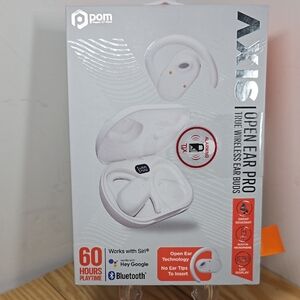 POM Gear Axis Open Ear Pro Wireless Earbuds White NEW